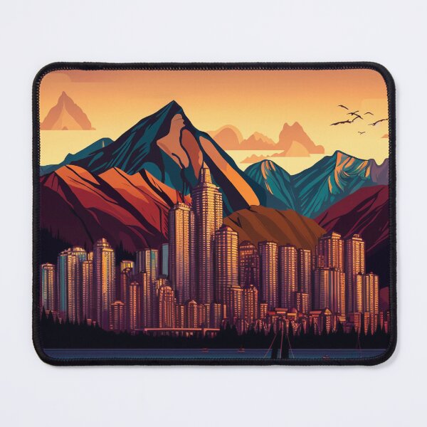 Item preview, Vancouver BC Canada Skyline with mountains designed and sold by ImaginePrintsHQ.