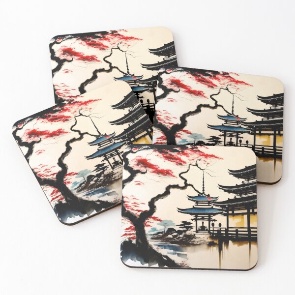 Item preview, Oriental Art, Japanese Landscape Sumi-e Style. designed and sold by BushidoLegends.