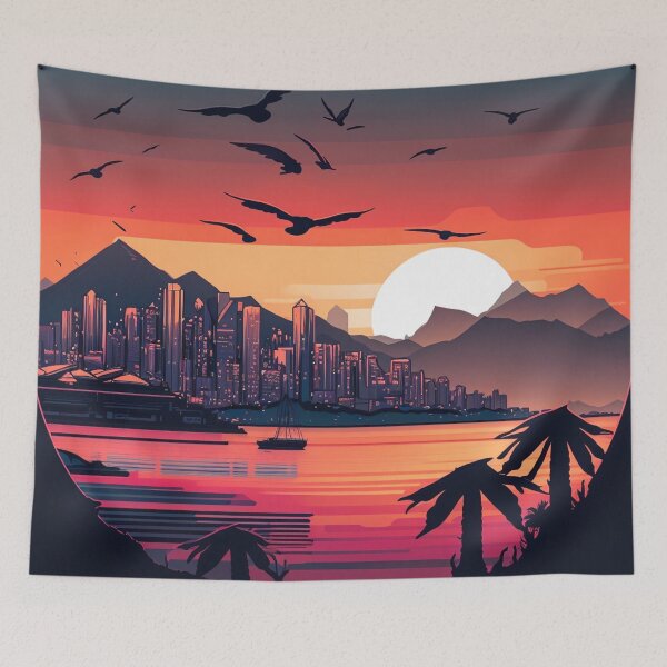 Item preview, Retro Vancouver BC Canada Skyline Horizon designed and sold by ImaginePrintsHQ.