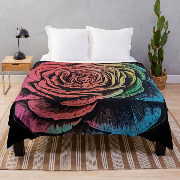 Artikelvorschau, Stilisierte mehrfarbige Rose Illustration entworfen und verkauft von curiouserthings.