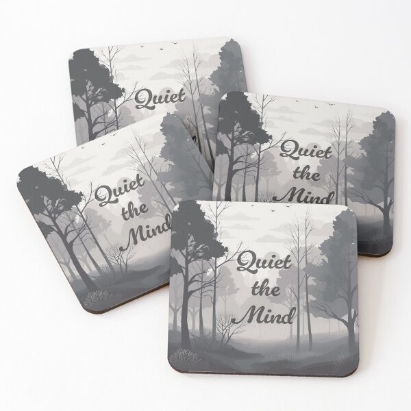 Item preview, Quiet the Mind: Minimalist Monochrome Forest Sanctuary designed and sold by MindfulMoods.