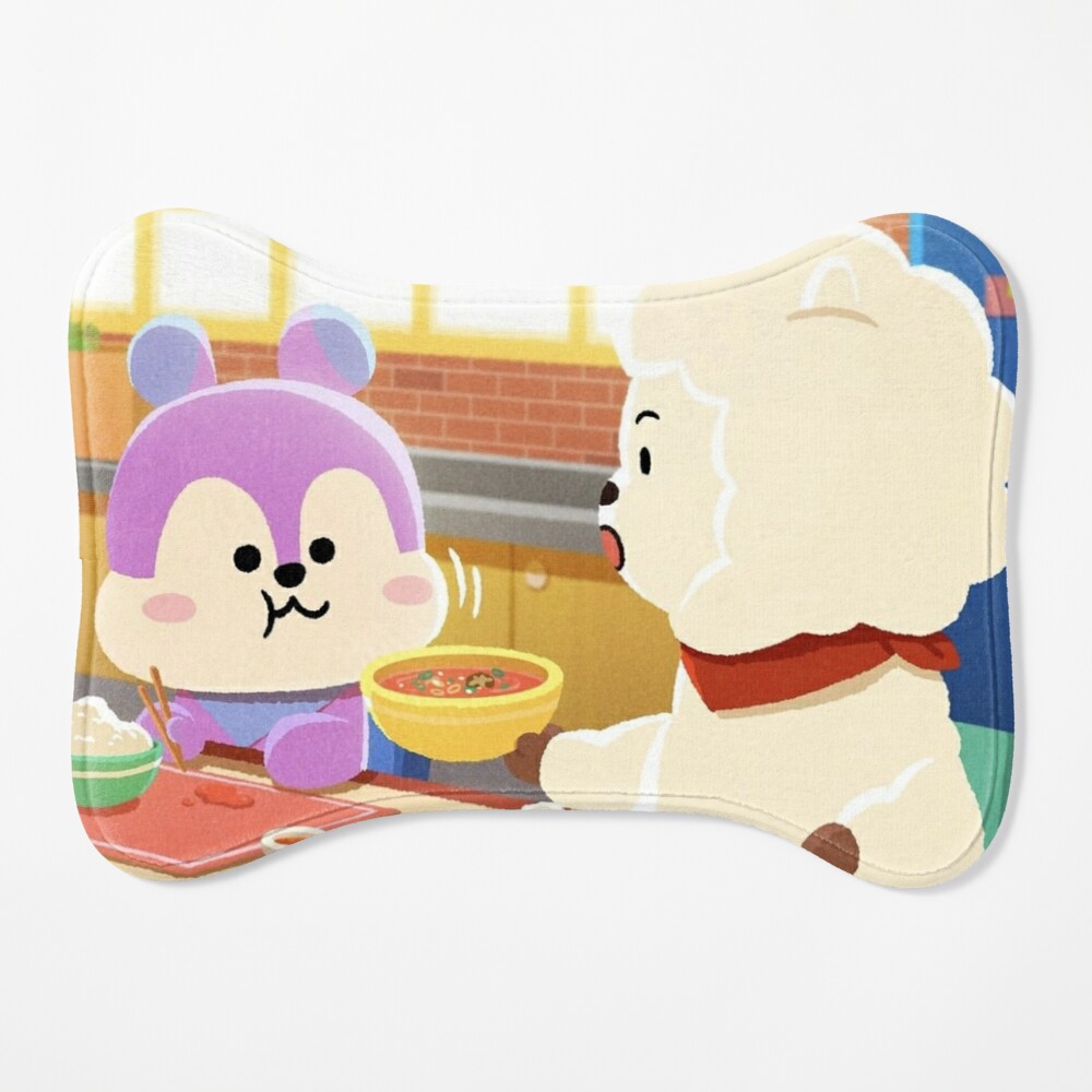 BTS BT21 RJ and Mang eating together new mang without mask ( Jin and JHope  in the military ) cute aesthetic sqyirrel and alpaca Poster for Sale by  Glacieux