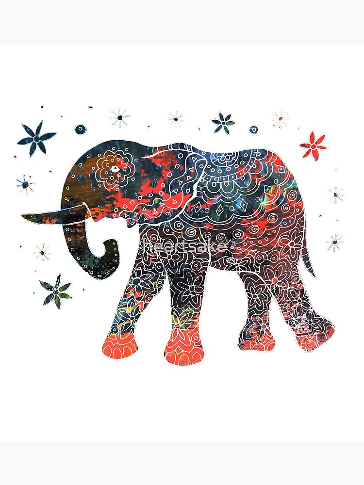 Thumbnail 3 of 3, Canvas Print, Watercolor Mama Elephant designed and sold by heartsake.