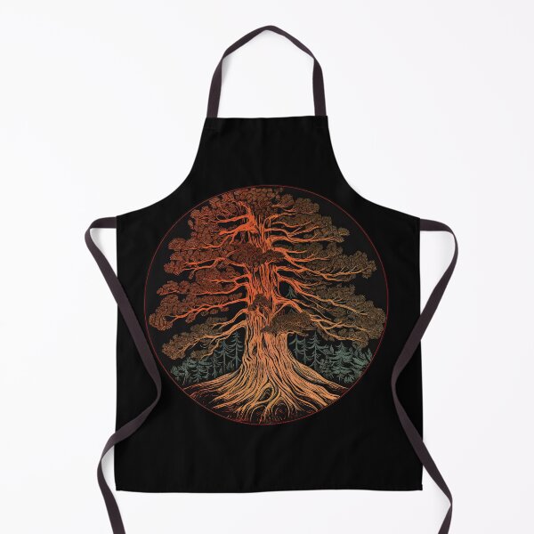 Item preview, Whimsical Redwood Illustration on circular black background designed and sold by curiouserthings.