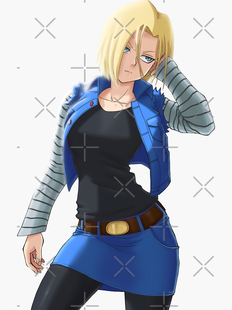 Android 17 Dragon Ball Anime Girl Drawing Fanart Sticker for Sale by  Spacefoxart