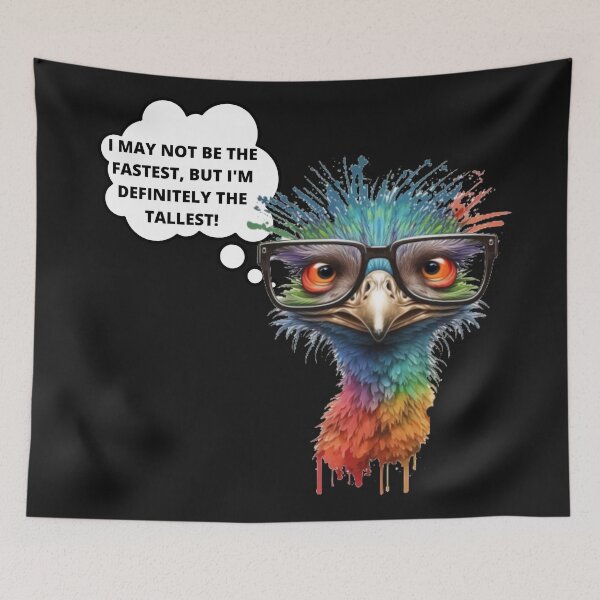 Item preview, FUNNY OSTRICH STREET ART GRAFFITI, not fastest but tallest designed and sold by CRAZY&ART.