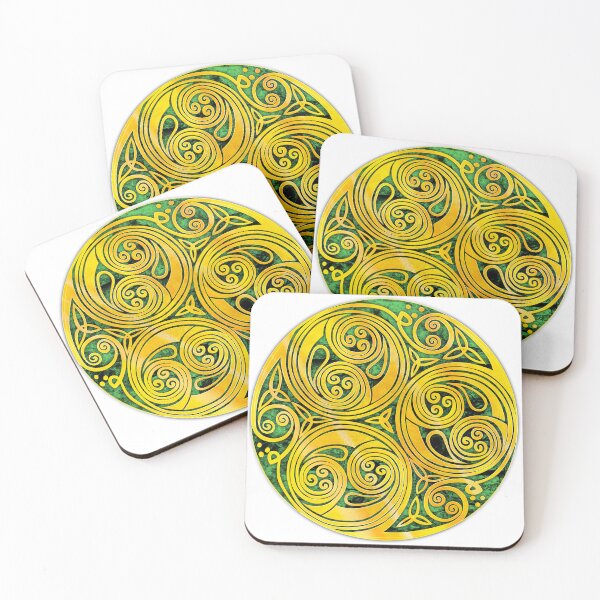 Item preview, Gold triskelle design 2 green fill textured variant designed and sold by Donkjonk.