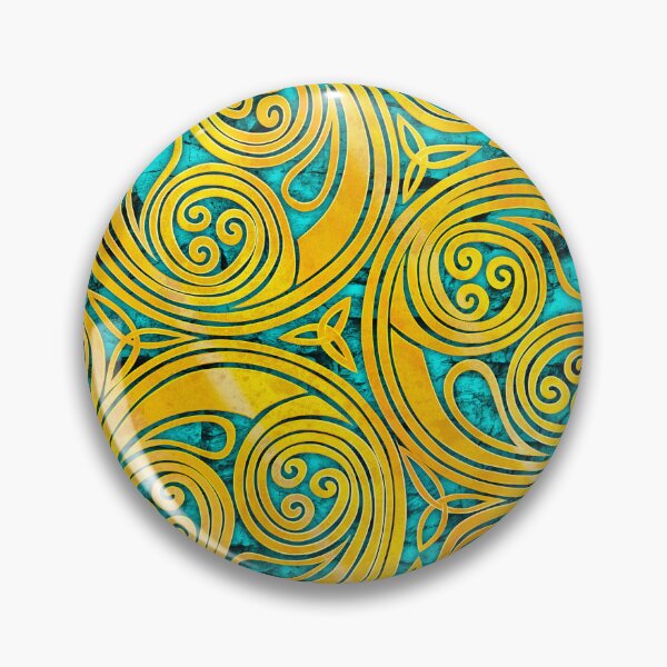 Item preview, Gold triskelle design 2 blue fill textured variant designed and sold by Donkjonk.