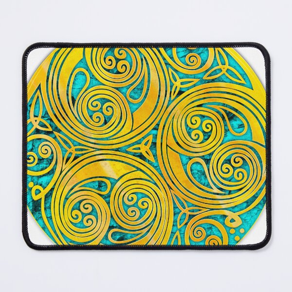 Item preview, Gold triskelle design 2 blue fill textured variant designed and sold by Donkjonk.
