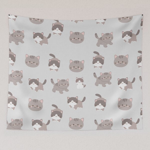 Item preview, cute kitty pattern designed and sold by brendainthesky.