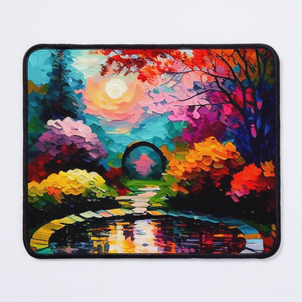 Artikelvorschau, Japanese Garden | Palette Knife Oil Digital Painting entworfen und verkauft von VividViews.