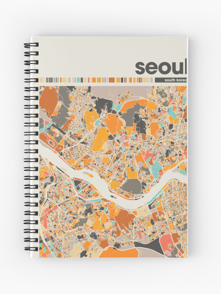 Seoul Colorful Map, Home decor, Seoul Minimalist Map, Seoul Print ...