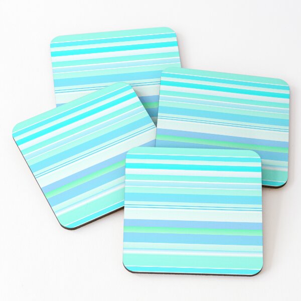 Item preview, Aquamarine soft color palette | Aquamarine tones horizontal lines  designed and sold by lausn.