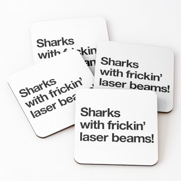 Item preview, "Sharks with frickin' laser beams!" Movie Quote Design (black) designed and sold by Popvetica.