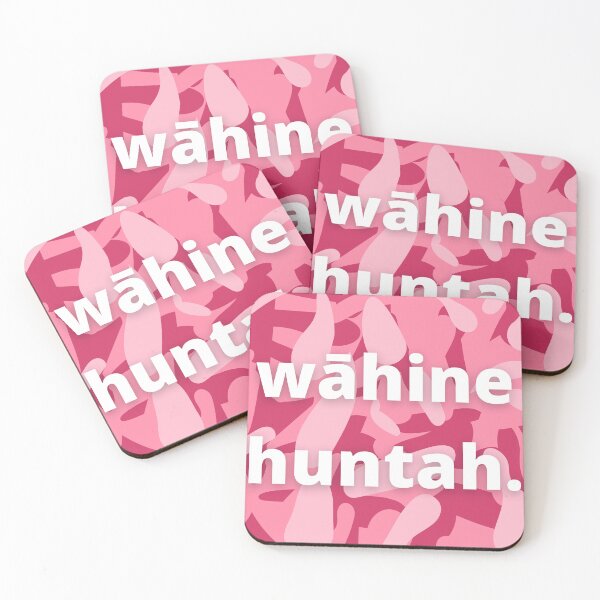 Item preview, wāhine huntah slogan, hawaii pidign with camo background designed and sold by maplunk.