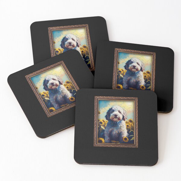 Item preview, Lagotto Romagnolo Sunflower Painting Adorable Dog designed and sold by rafaeltto.