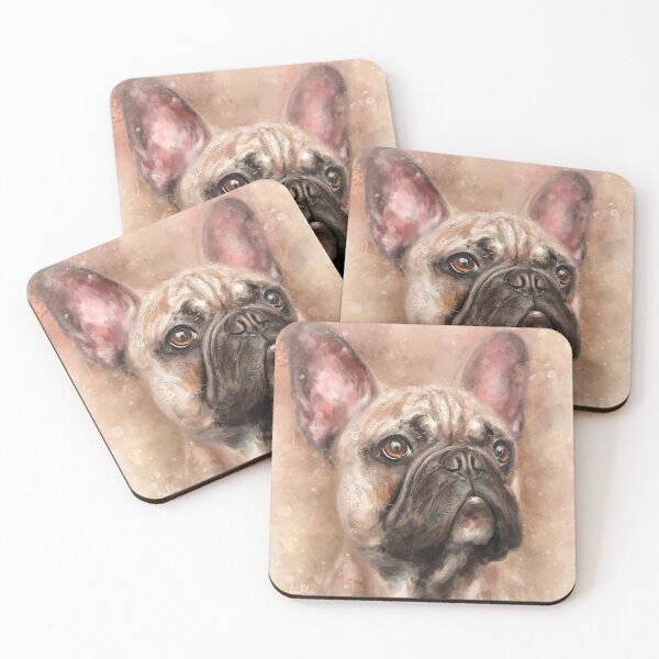 Item preview, Expressive Thick Oil Painting of a French Bulldog on Beige Background designed and sold by ibadishi.