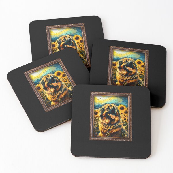 Item preview, Leonberger Sunflower Painting Adorable Dog designed and sold by rafaeltto.