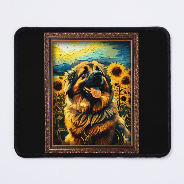 Item preview, Leonberger Sunflower Painting Adorable Dog designed and sold by rafaeltto.