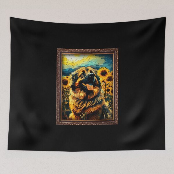 Item preview, Leonberger Sunflower Painting Adorable Dog designed and sold by rafaeltto.