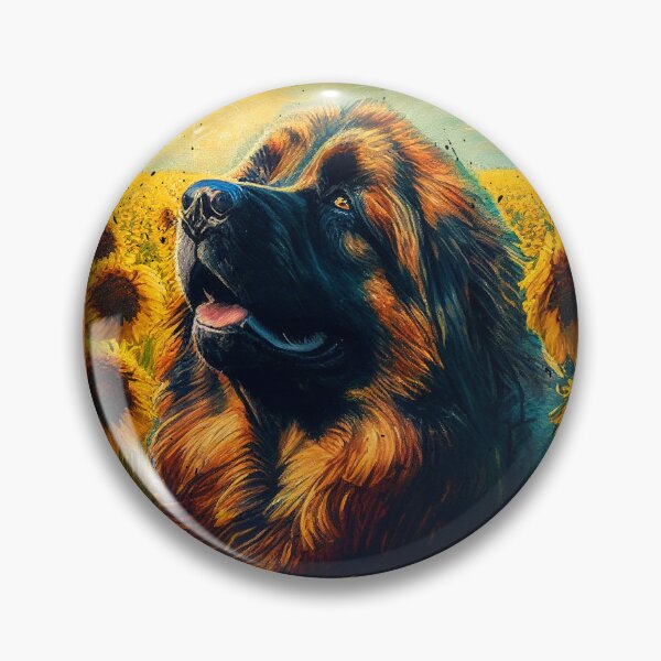 Item preview, Leonberger Sunflower Painting Adorable Dog designed and sold by rafaeltto.