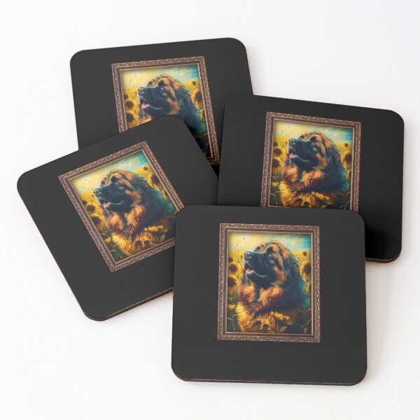 Item preview, Leonberger Sunflower Painting Adorable Dog designed and sold by rafaeltto.