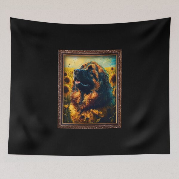 Item preview, Leonberger Sunflower Painting Adorable Dog designed and sold by rafaeltto.