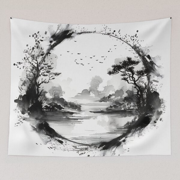 Item preview, Oriental Zen Style landscape designed and sold by alphadaze.