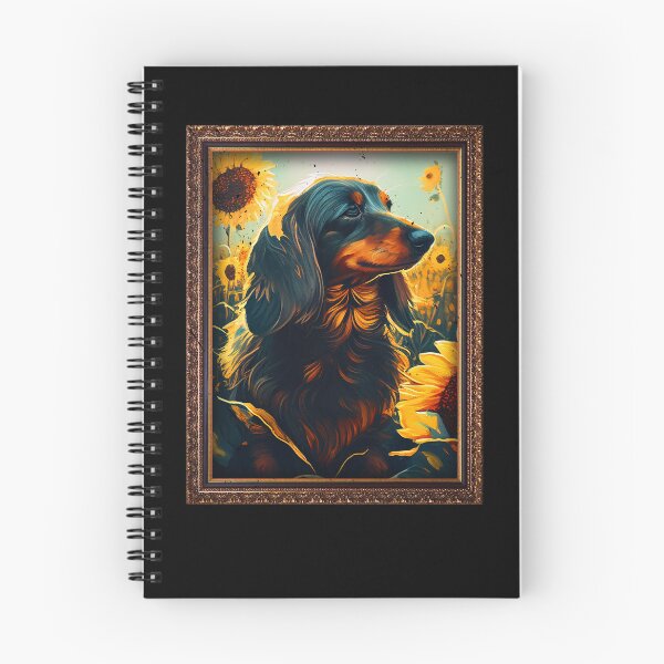 Item preview, Long Haired Dachshund Sunflower Painting Adorable Dog designed and sold by rafaeltto.