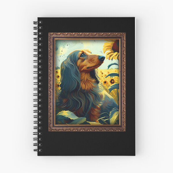 Item preview, Long Haired Dachshund Sunflower Painting Adorable Dog designed and sold by rafaeltto.