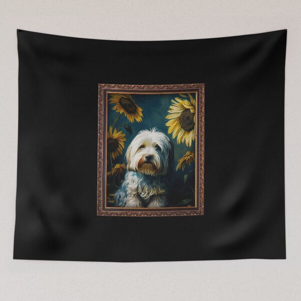 Item preview, Lowchen Sunflower Painting Adorable Dog designed and sold by rafaeltto.