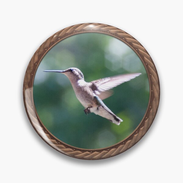Item preview, Ruby-Throated Hummingbird Photography in Celtic Circle Frame designed and sold by Swabcraft.