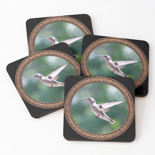 Item preview, Ruby-Throated Hummingbird Photography in Celtic Circle Frame designed and sold by Swabcraft.