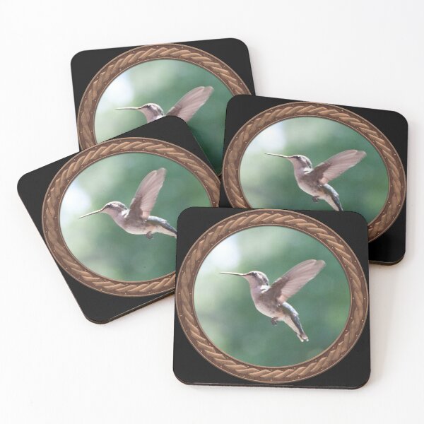 Item preview, Ruby-Throated Hummingbird Photography in Celtic Circle Frame 3 designed and sold by Swabcraft.