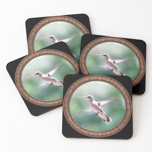 Item preview, Ruby-Throated Hummingbird Photography in Celtic Circle Frame 4 designed and sold by Swabcraft.