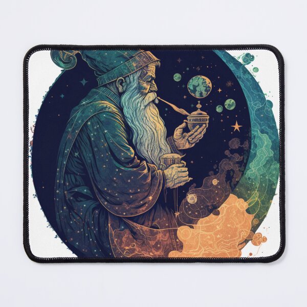 Item preview, a vintage-style wizard smoking a pipe 2 designed and sold by Richstd.