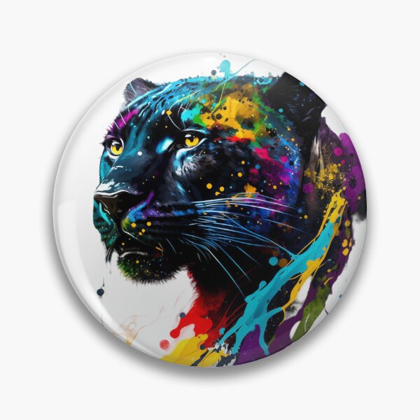 Item preview, Black panther in bright paint designed and sold by FlemmyFlem.