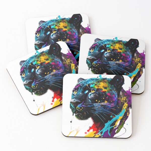 Item preview, Black panther in bright paint designed and sold by FlemmyFlem.