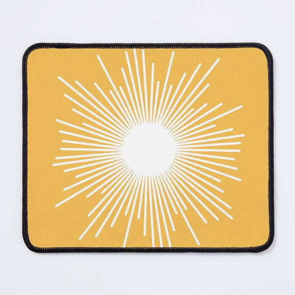 Item preview, Mid Century Modern Minimalist Sunburst - Retro Sun in Marigold Mustard and White designed and sold by kierkegaard.