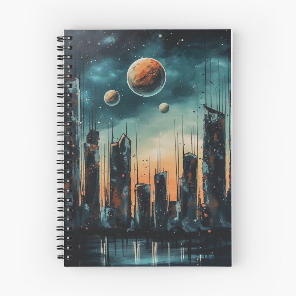 Item preview, City Skyline With Planets in Background designed and sold by PicFlix.