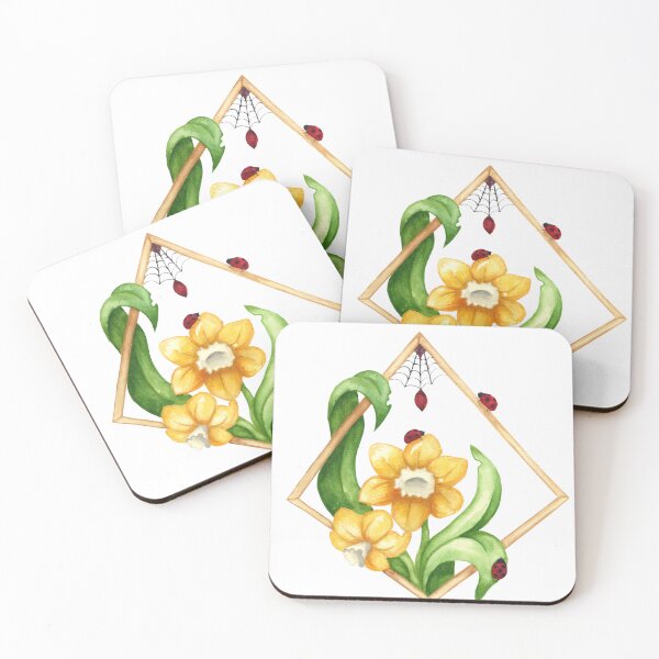 Item preview, Watercolour narcissus with bugs  designed and sold by Darya Bogatskaya79.
