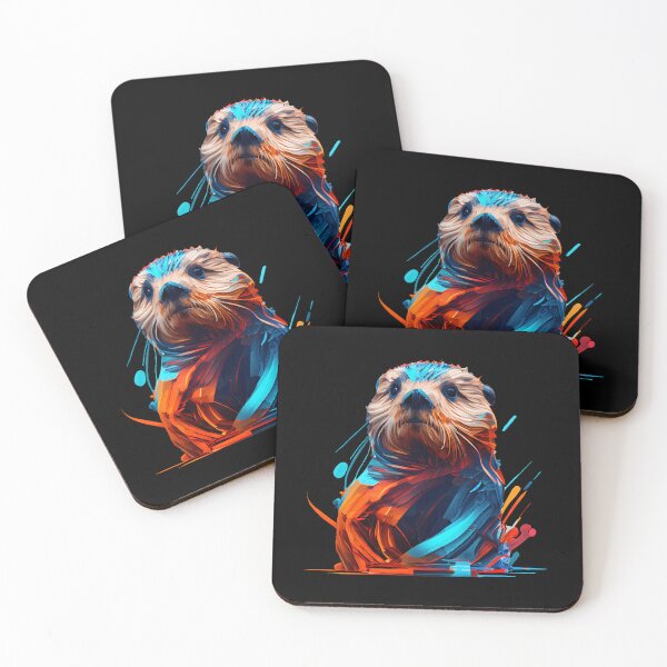 Item preview, Abstract Sea Otter Art: A Colorful Twist on Wildlife Imagery designed and sold by FiveIntentions.
