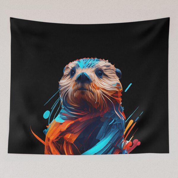 Item preview, Abstract Sea Otter Art: A Colorful Twist on Wildlife Imagery designed and sold by FiveIntentions.
