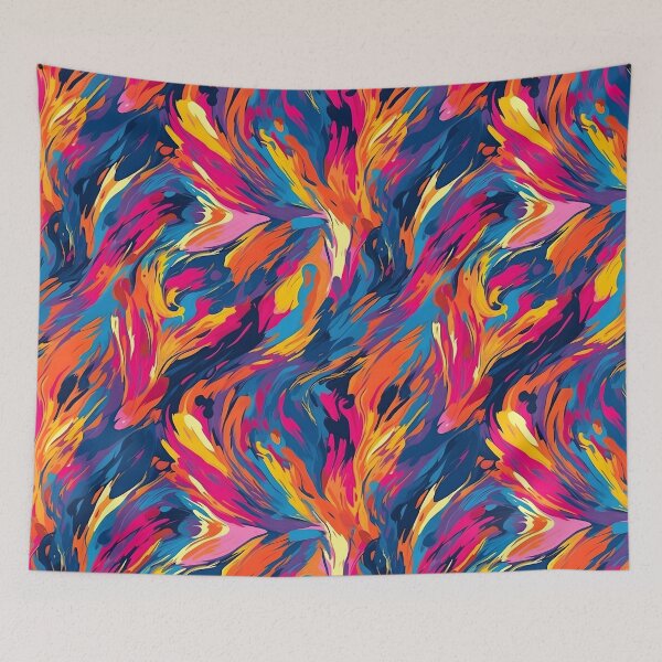 Item preview, Vibrant abstract art tiling pattern designed and sold by paulstamp.