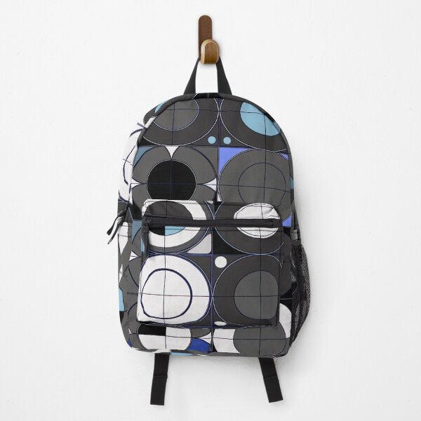 Item preview, Black, White, Gray, and Blue Circles Inside Squares designed and sold by TheTrendsDesk.