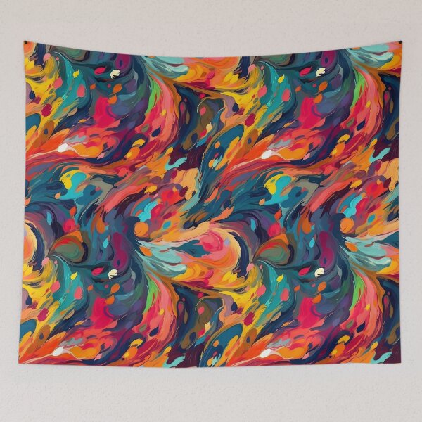 Item preview, Vibrant abstract art tiling pattern designed and sold by paulstamp.