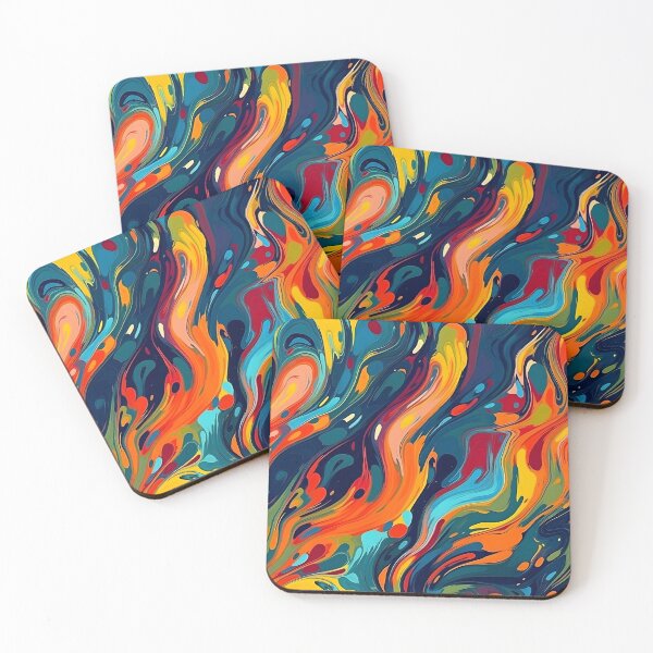 Item preview, Vibrant abstract art tiling pattern designed and sold by paulstamp.