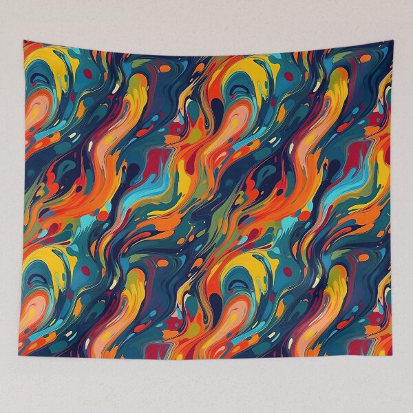 Item preview, Vibrant abstract art tiling pattern designed and sold by paulstamp.