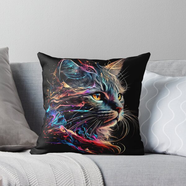 Aperçu de l'œuvre Chat vague néon créée et vendue par IcebearDesign.