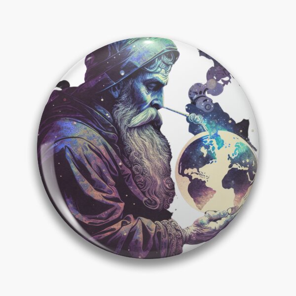 Item preview, a vintage-style wizard smoking a pipe and holding an designed and sold by Richstd.